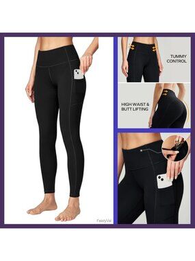 High Waist Yoga Pants Compression Leggings Tummy Control with Pockets